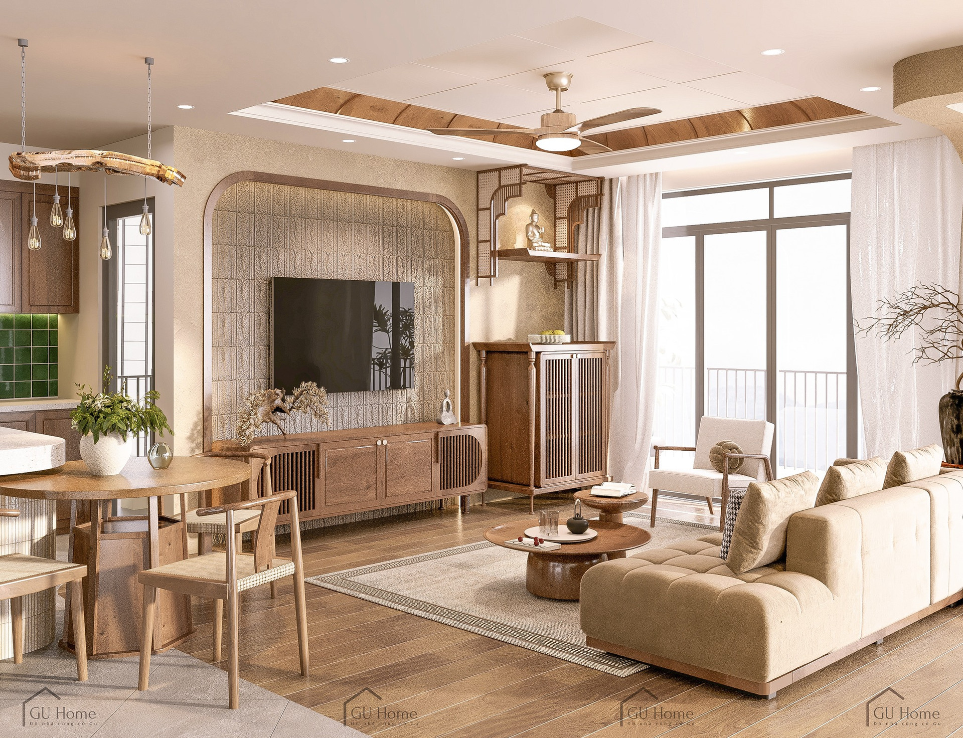 Đi tìm giải pháp kiến trúc cho căn hộ 3 thế hệ hiện đại mang tinh thần Indochine- Ảnh 1. Đi tìm giải pháp kiến trúc cho căn hộ 3 thế hệ hiện đại mang tinh thần Indochine- Ảnh 1.