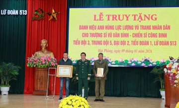 Chính thức truy tặng danh hiệu Anh hùng Lực lượng vũ trang nhân dân cho Thượng sĩ Vũ Văn Bình