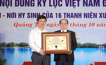 Di tích Quốc gia nơi 16 thanh niên xung phong hy sinh được xác lập kỷ lục