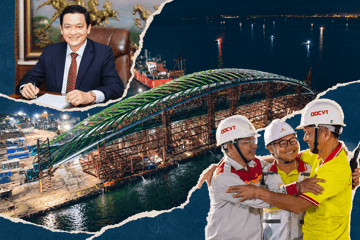 Mái vòm thép 3.400 tấn vừa rời nhà máy Đại Dũng, bắt đầu hành trình 124km về sông Sài Gòn làm công trình do Nutifood tài trợ