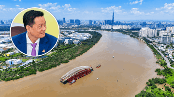 Mái vòm thép nặng 3.400 tấn vừa hoàn tất thủy trình 124km từ nhà máy Đại Dũng vào trung tâm TP. HCM