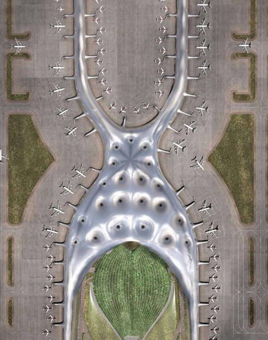 Phối cảnh sân bay Nuevo Aeropuerto Internacional de México. Nguồn: GACM