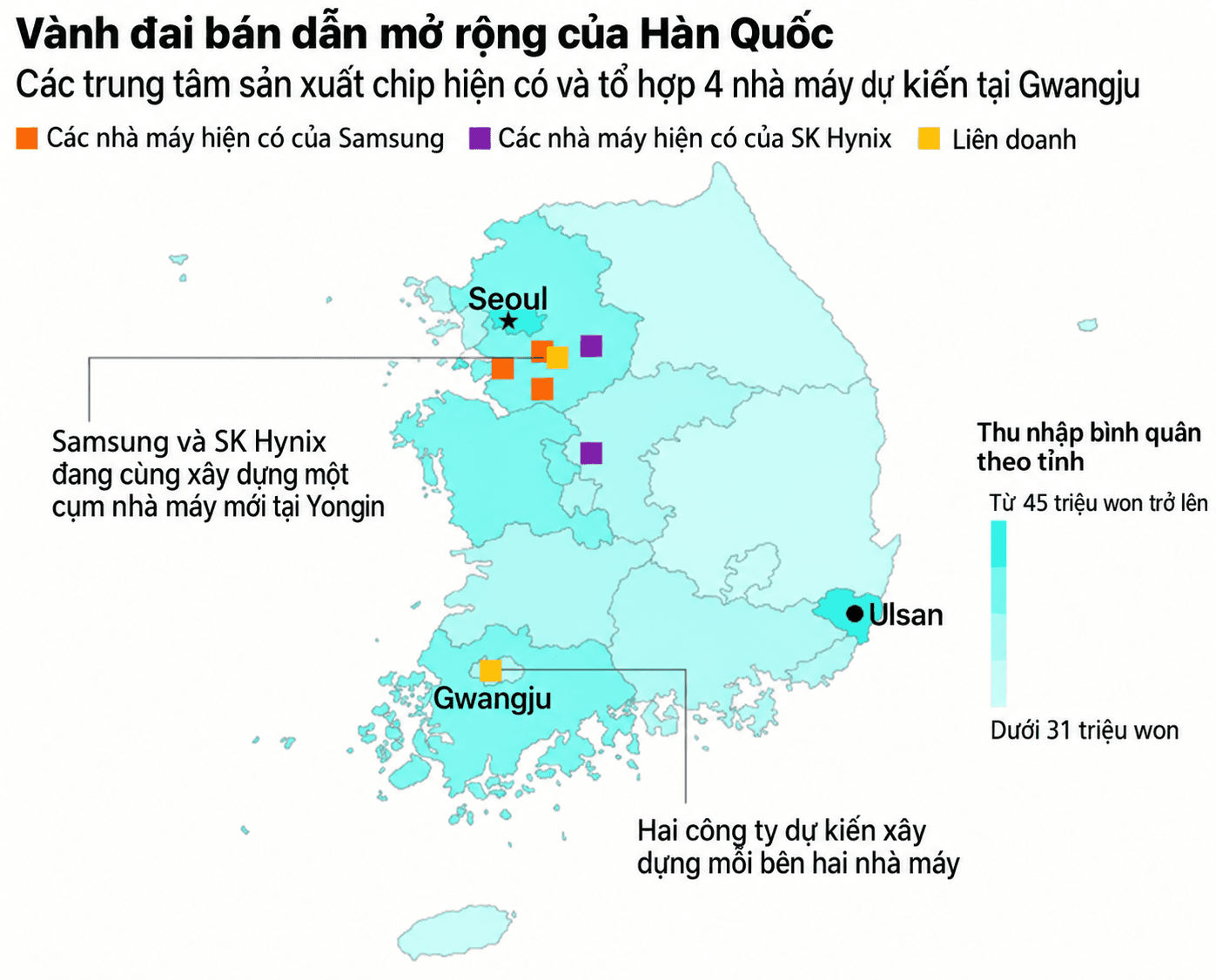 South Korea’s Semiconductor Belt Map
