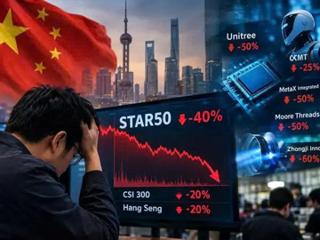 'Bong bóng' AI Trung Quốc bắt đầu vỡ: Cổ phiếu công nghệ lao dốc 40%, 480 tỷ USD vốn hóa bị xóa sổ