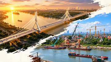 Siêu cầu gần 20.000 tỷ đồng vượt sông Hồng, sở hữu trụ tháp cao nhất Việt Nam liên tiếp cán mốc tiến độ mới