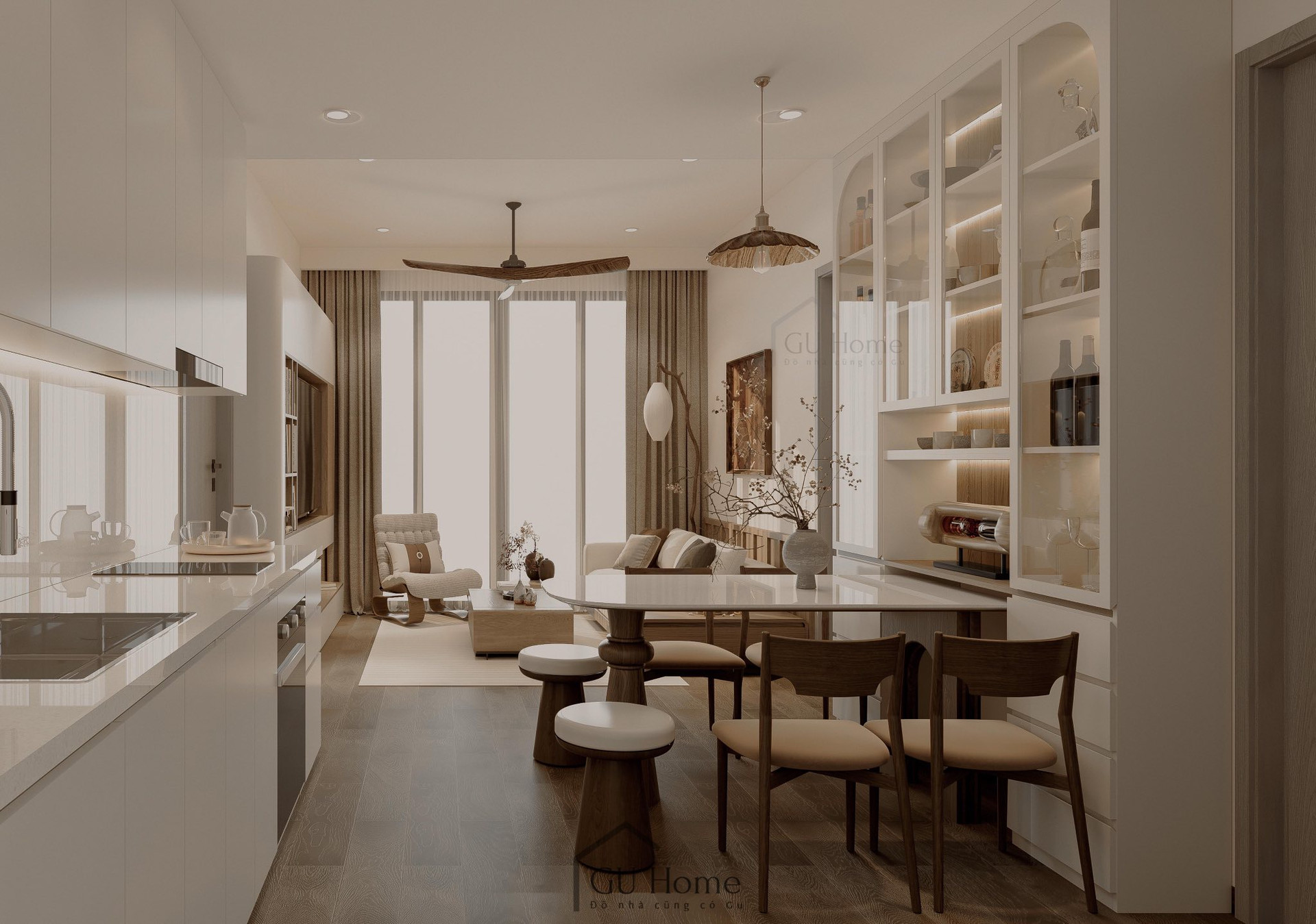 Tận hưởng cuộc sống tối giản trong căn hộ mang đậm phong cách Japandi- Ảnh 3. Tận hưởng cuộc sống tối giản trong căn hộ mang đậm phong cách Japandi- Ảnh 3.