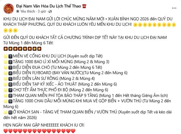 KDL 6.000 tỷ của bà Nguyễn Phương Hằng ra thông báo 'nóng' dịp Tết Nguyên đán 2026- Ảnh 1. KDL 6.000 tỷ của bà Nguyễn Phương Hằng ra thông báo 'nóng' dịp Tết Nguyên đán 2026- Ảnh 1.