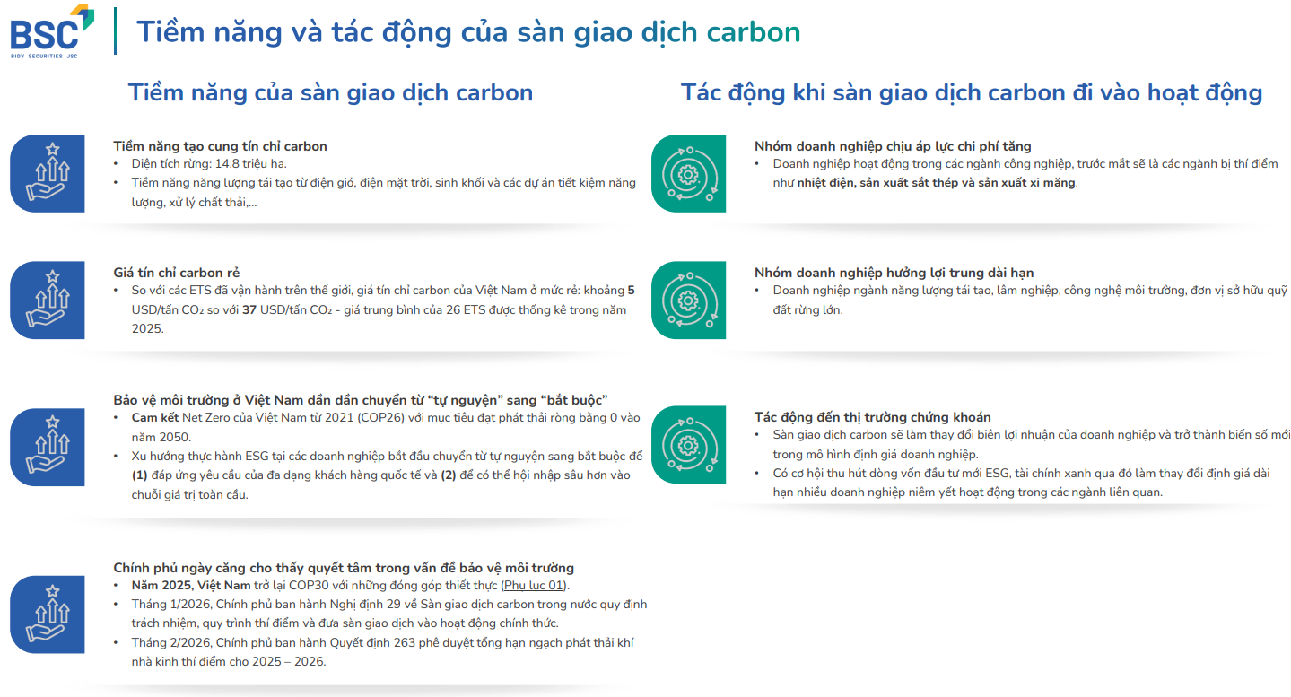 Tiềm năng và tác động của sàn giao dịch carbon