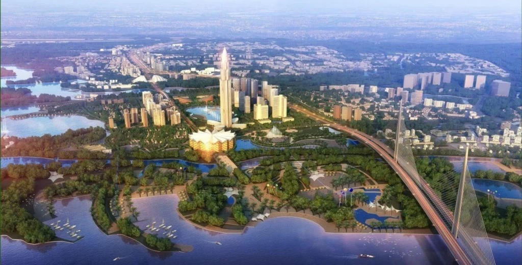 Việt Nam sắp có siêu tháp chọc trời 108 tầng: Công trình biểu tượng của đại dự án 4,2 tỷ USD, sát sườn cầu dây văng thép dài nhất cả nước- Ảnh 1.