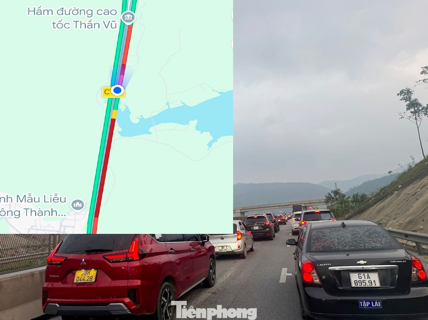 Trong chiều mùng 4 Tết, thời điểm từ 15 đến 18h, ùn tắc đã xảy ra với chiều Diễn Châu - Bãi Vọt, xe nối dài cả km để chờ được qua hầm. tp-3.jpg