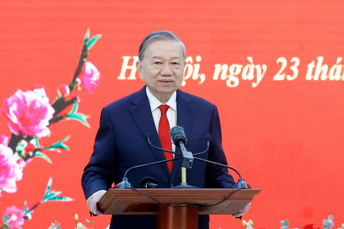 Tổng Bí thư Tô Lâm phát biểu tại buổi gặp mặt. Ảnh: TTXVN. tienphong-232tbt2.jpg