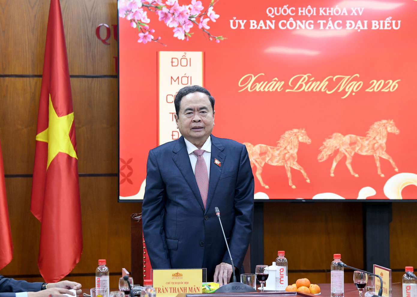 Chủ tịch Quốc hội Trần Thanh Mẫn phát biểu tại cuộc làm việc. Ảnh: Lâm Hiển 242ctqh1.jpg