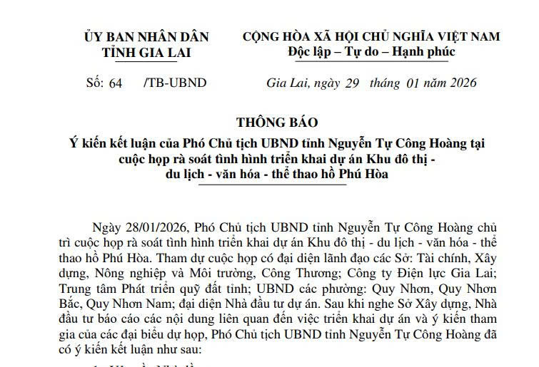 Văn bản chỉ đạo của UBND tỉnh Gia Lai. Nguồn ảnh: UBND tỉnh Gia Lai Văn bản chỉ đạo của UBND tỉnh Gia Lai. Nguồn ảnh: UBND tỉnh Gia Lai