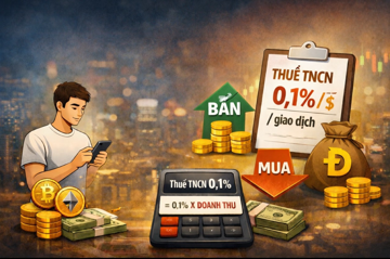 Bộ Tài chính đề xuất thu thuế TNCN 0,1% theo doanh thu với từng lần giao dịch tài sản mã hóa