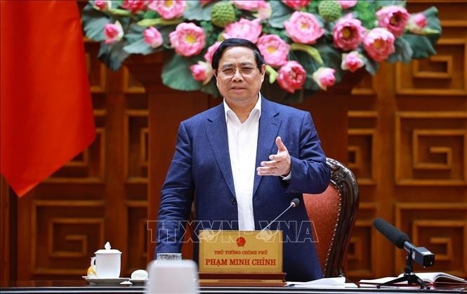 Thủ tướng Phạm Minh Chính chủ trì phiên họp. Ảnh: TTXVN 103ttgxd.jpg
