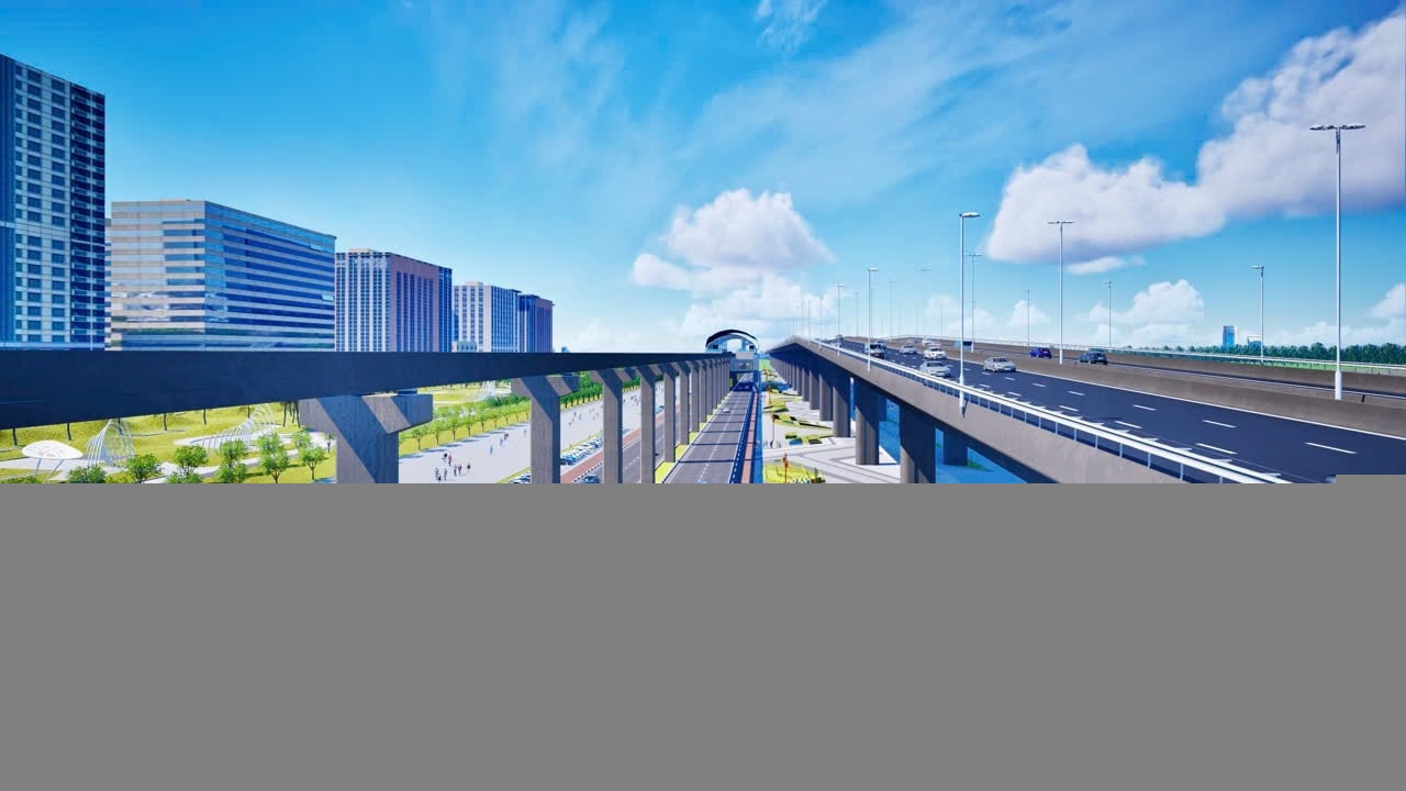 Thiết kế kỹ thuật ban đầu Trục đại lộ cảnh quan sông Hồng chạy qua khu vực nội thành Hà Nội. monorail.jpg