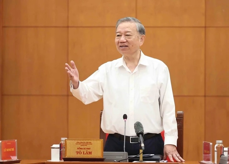 Tổng Bí thư Tô Lâm phát biểu tại cuộc họp