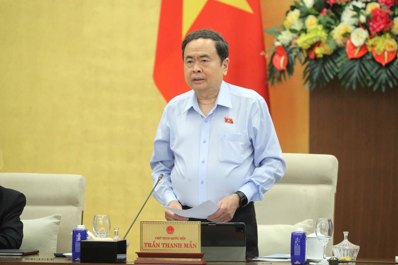 Chủ tịch Quốc hội Trần Thanh Mẫn phát biểu khai mạc. Ảnh: Hồ Long 23tv1.jpg