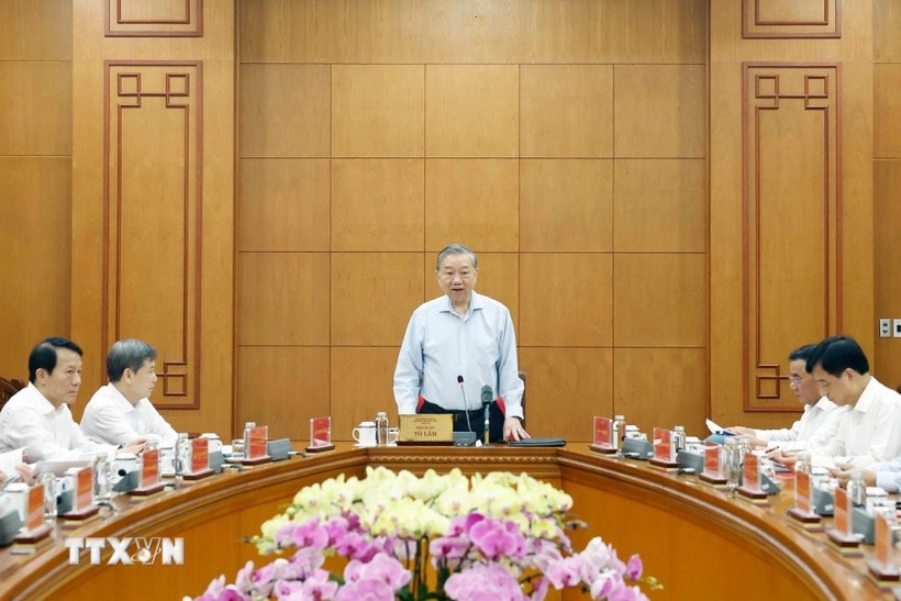 Tổng Bí thư Tô Lâm phát biểu tại cuộc họp. Ảnh: TTXVN. tienphong-23tbttl.jpg