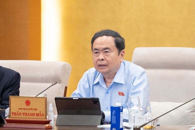 Chủ tịch Quốc hội Trần Thanh Mẫn phát biểu. Ảnh: QH 23tvqh2.jpg