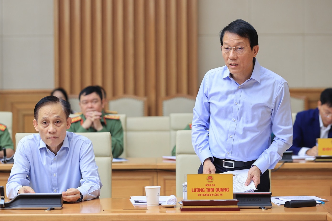 Đại tướng Lương Tam Quang, Bộ trưởng Bộ Công an phát biểu. Ảnh: Nhật Bắc 213ttg2.jpg