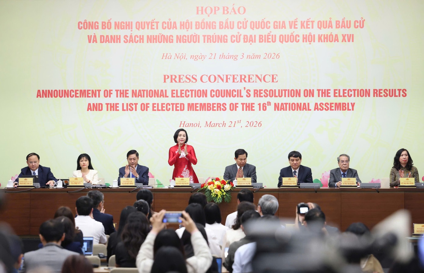 Quang cảnh buổi họp báo chiều 21/3. Ảnh: Như Ý 213dong2.jpg