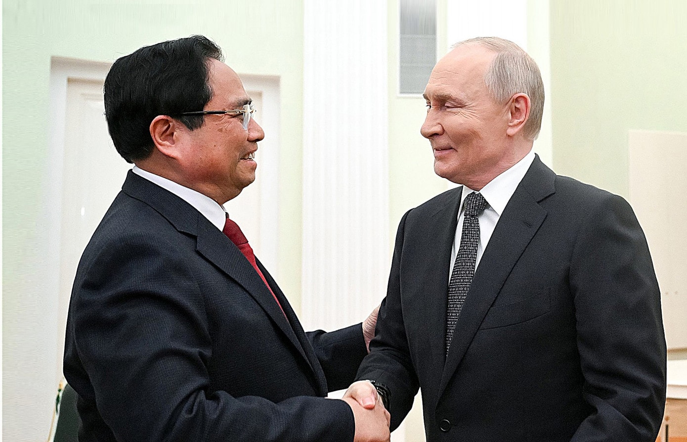 Thủ tướng Phạm Minh Chính hội kiến Tổng thống Nga Putin. Ảnh: VGP 016a4999-da-sua-17744505679952036678328.jpg