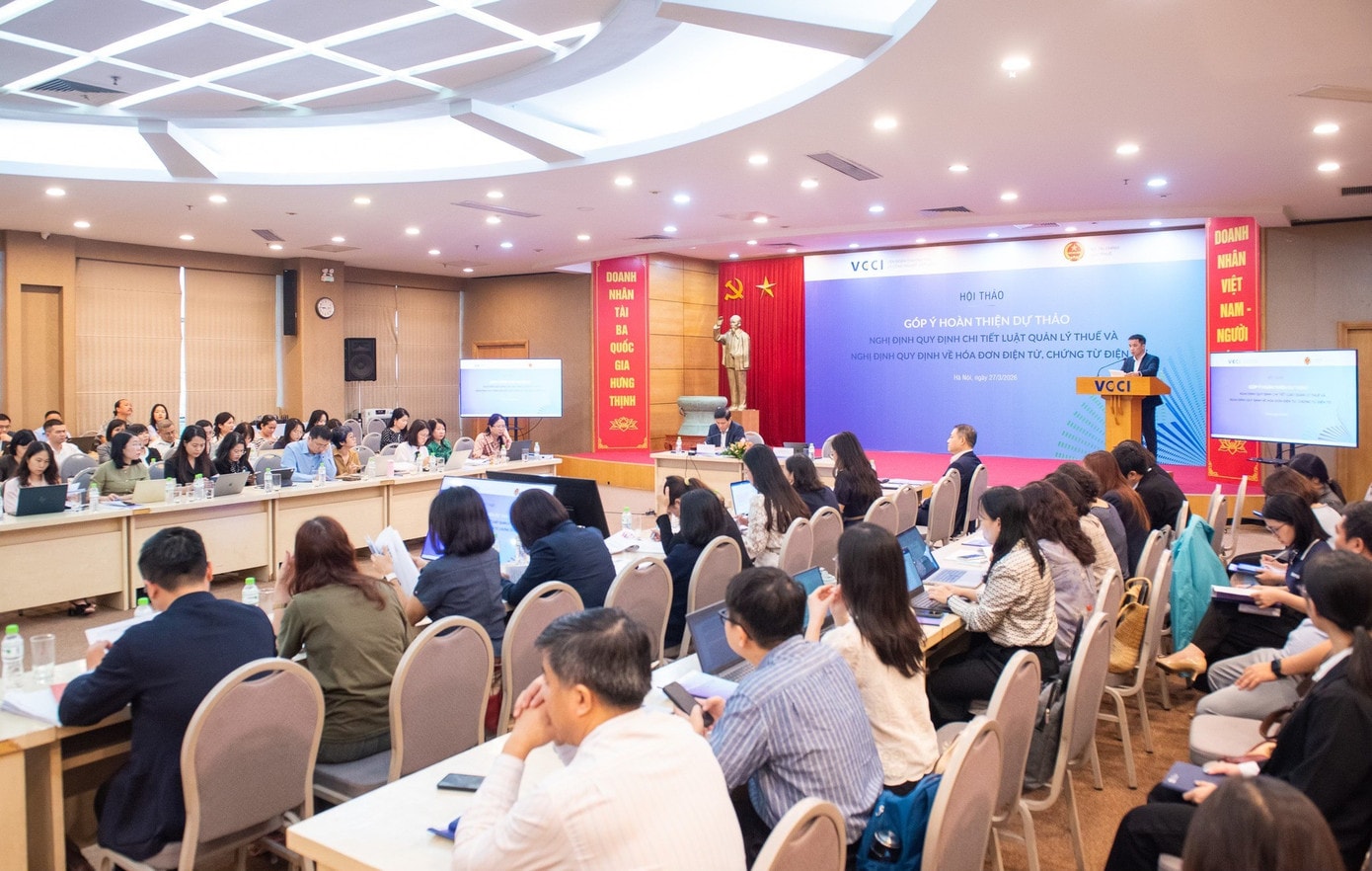 Hội thảo góp ý 2 dự thảo Nghị định về quản lý thuế và hóa đơn, chứng từ điện tử. Đề xuất hộ kinh doanh lập hóa đơn tổng cuối ngày, nếu có dữ liệu chuyển khoản - Ảnh 1.