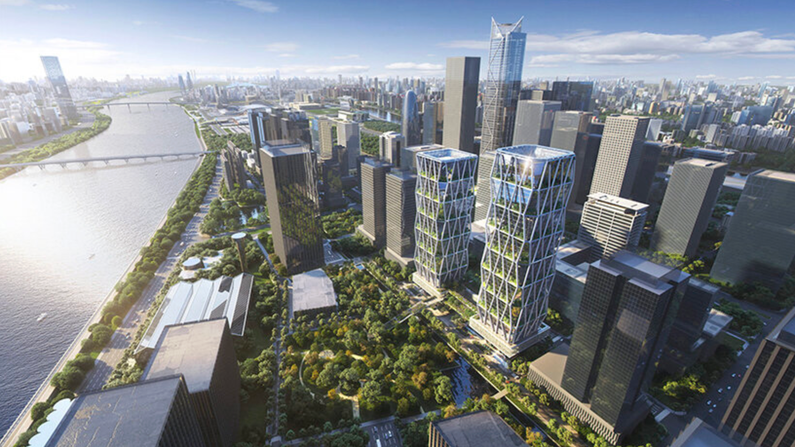 Tháp đôi văn phòng cao đến 200m sắp hoàn thiện: Quy mô hơn 170.000m2, kiến trúc ‘khoác’ lưới kim cương ấn tượng- Ảnh 2. Tháp đôi văn phòng cao đến 200m sắp hoàn thiện: Quy mô hơn 170.000m2, kiến trúc ‘khoác’ lưới kim cương ấn tượng- Ảnh 2.