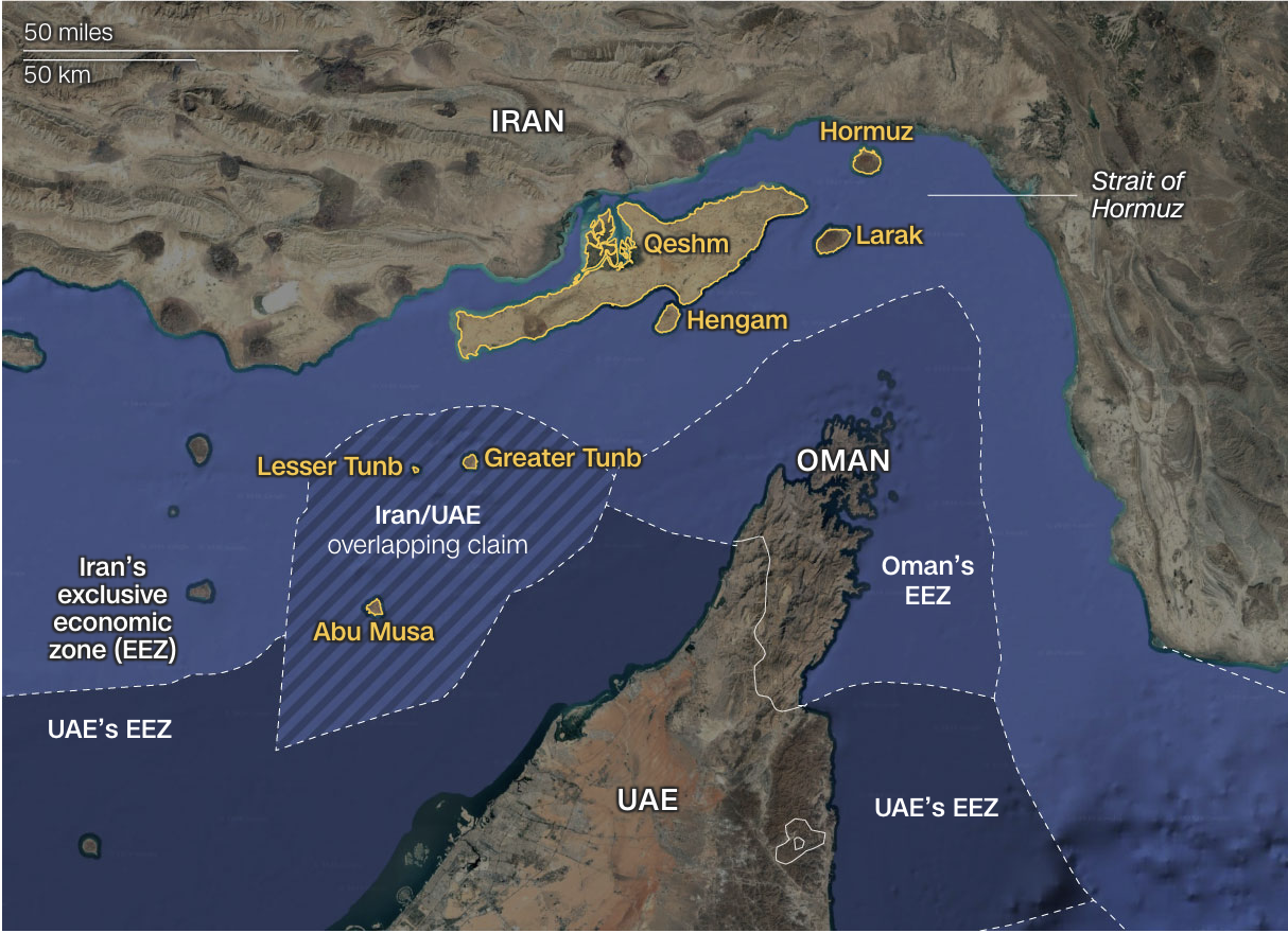 Bảy hòn đảo xung quanh eo biển Hormuz đóng vai trò then chốt trong việc kiểm soát giao thông hàng hải. Ảnh: CNN anh-man-hinh-2026-03-28-luc-153230.png