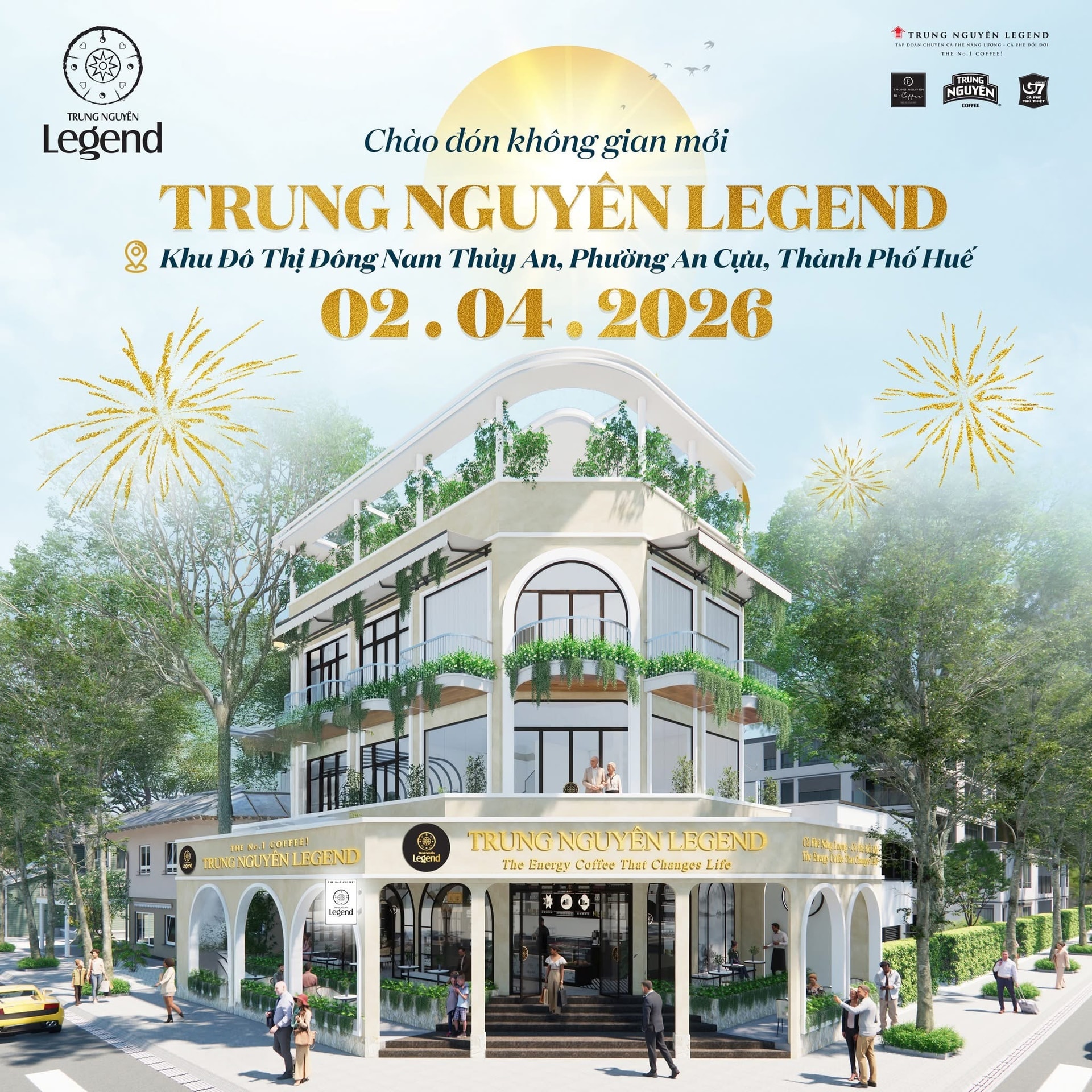 Trung Nguyên Legend của ông Đặng Lê Nguyên Vũ hé lộ thời gian khai trương 'điểm hẹn' mới bên bờ sông An Cựu - Ảnh 1.