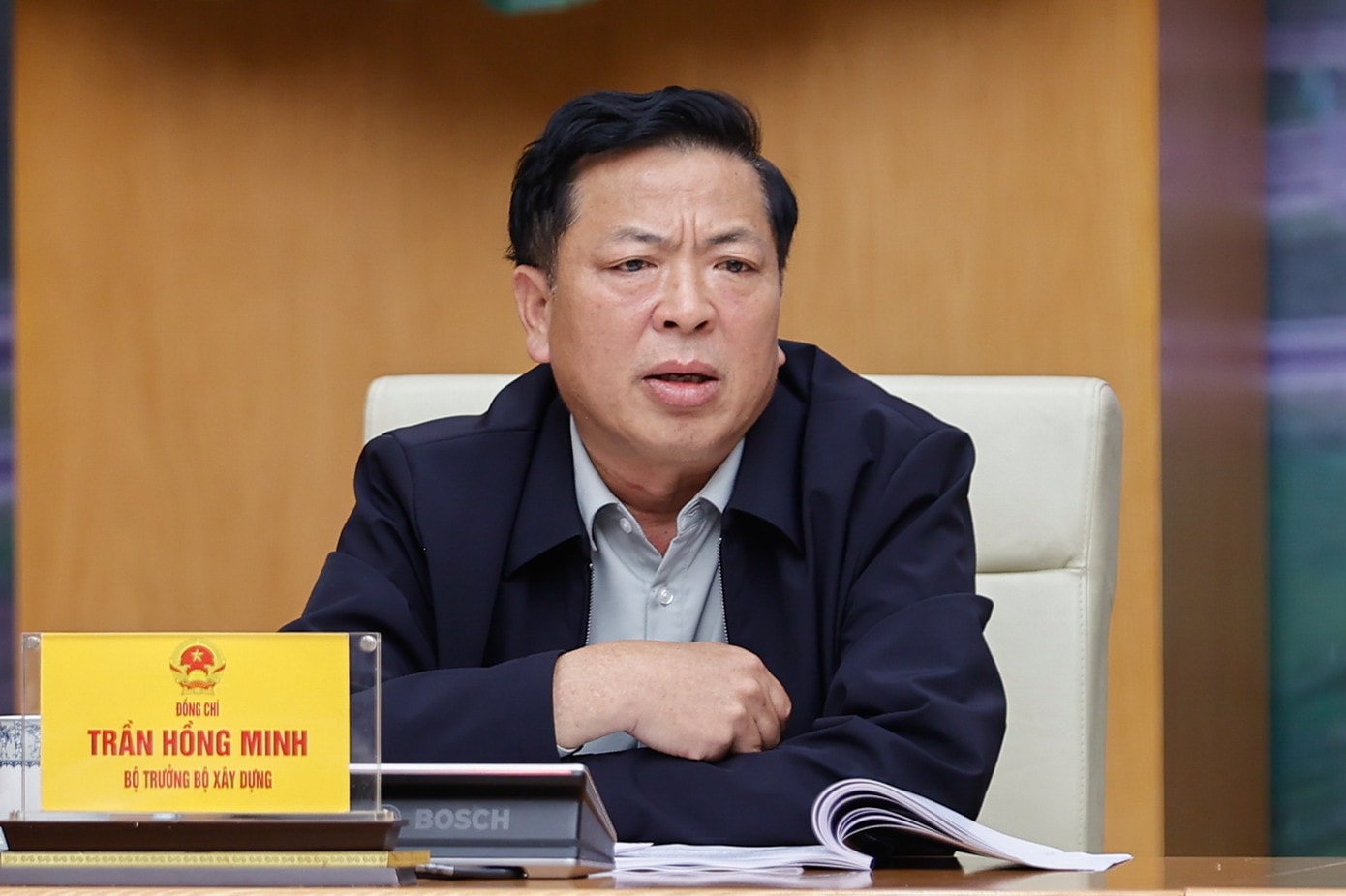 Bộ trưởng Bộ Xây dựng Trần Hồng Minh phát biểu. Ảnh: Nhật Bắc 53gt1.jpg