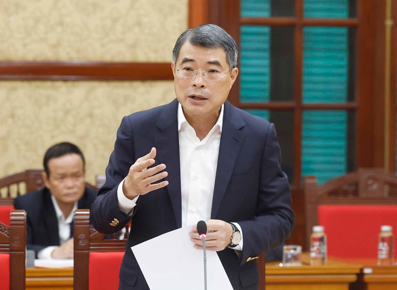 Trưởng Ban Tổ chức Trung ương Lê Minh Hưng phát biểu tại buổi làm việc. Ảnh: TTXVN. tienphong-53tbt2.jpg