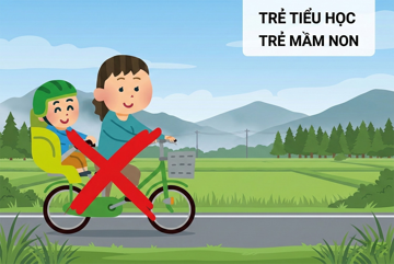 Từ ngày 1/4/2024, đèo trẻ em tiểu học bằng xe đạp sẽ bị phạt ở nơi này