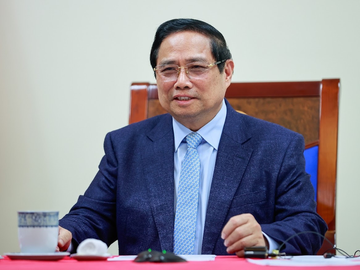 Thủ tướng Phạm Minh Chính tại cuộc điện đàm. Ảnh: VGP img1752-17730570414311764330802.jpg