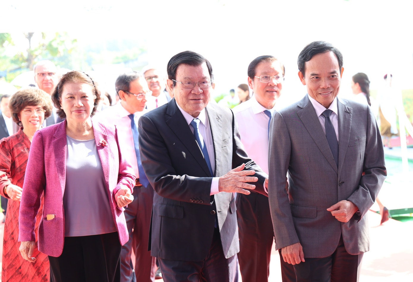 Các nguyên lãnh đạo Đảng, Nhà nước, Quốc hội và TPHCM đến dự buổi lễ. Ảnh: Ngô Tùng 2t8a1379.jpg