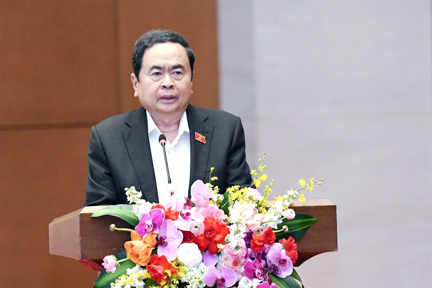 Chủ tịch Quốc hội Trần Thanh Mẫn phát biểu. Ảnh: Nhật Minh. 93qh2.jpg