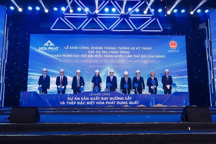 Lễ khởi công Dự án Nhà máy Sản xuất Ray và Thép đặc biệt Hòa Phát Dung Quất