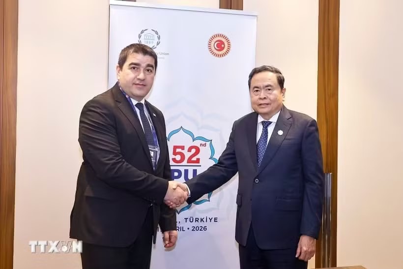 Chủ tịch Quốc hội Trần Thanh Mẫn gặp Chủ tịch Quốc hội Gruzia Shalva Papuashvili. (Ảnh: Doãn Tấn/TTXVN) Chủ tịch Quốc hội Trần Thanh Mẫn hội kiến Tổng thống Thổ Nhĩ Kỳ - Ảnh 4.