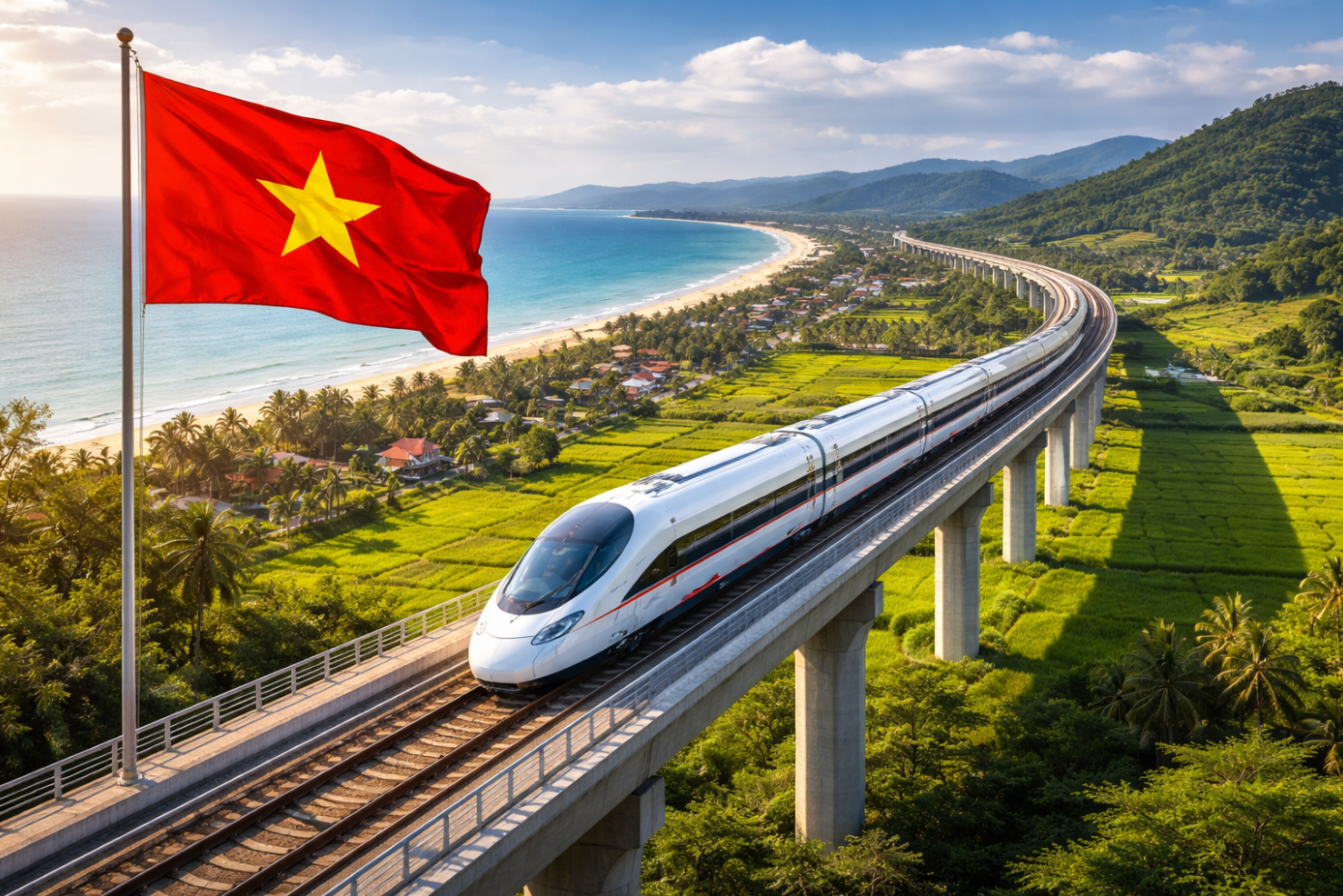 Tuyến đường sắt tốc độ cao Bắc - Nam. Ảnh minh hoạ Tuyến đường sắt tốc độ cao Bắc - Nam. Ảnh minh hoạ