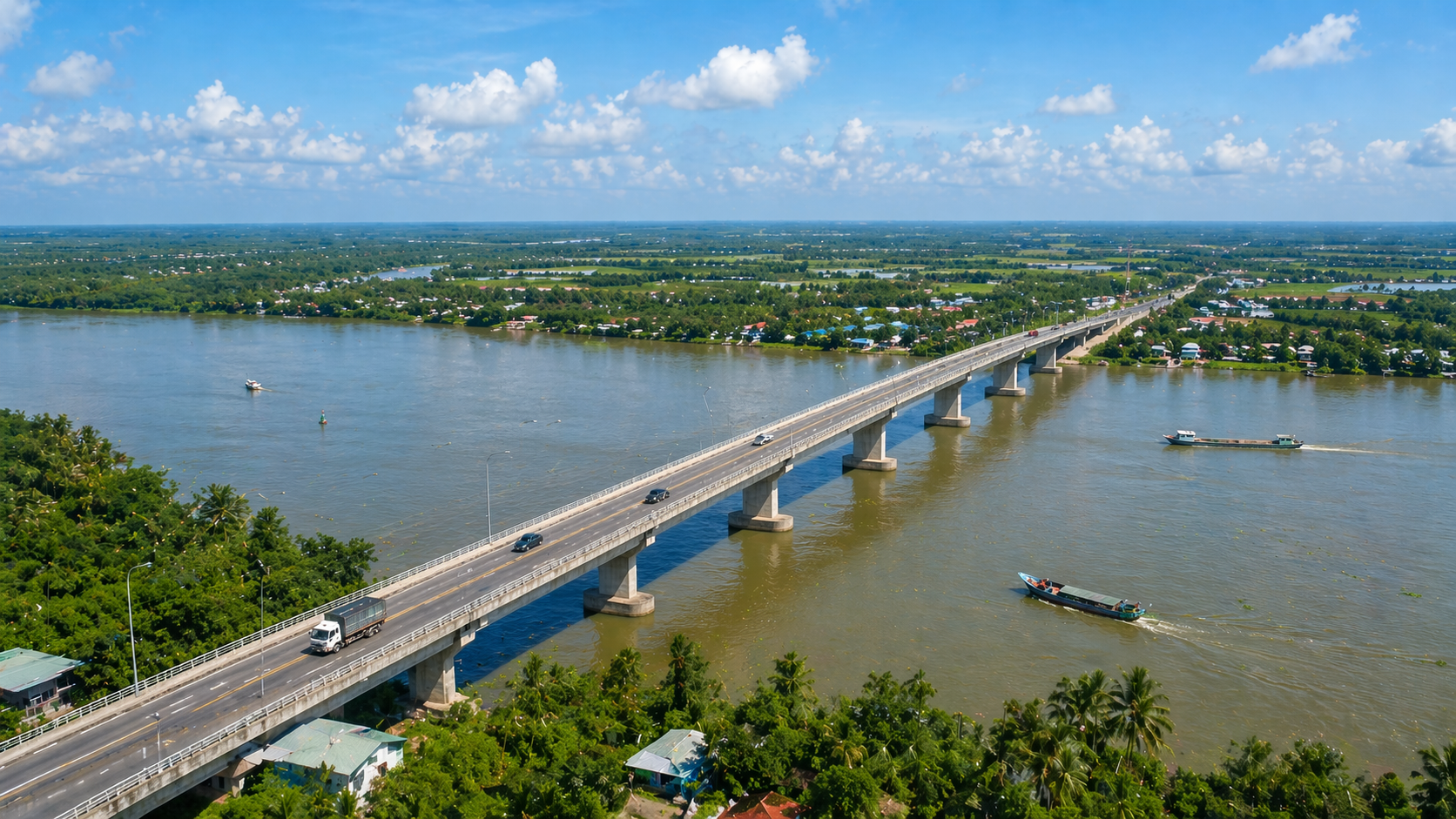 Sắp hình thành cây cầu dài 9km kết nối 2 tỉnh Đồng bằng sông Cửu Long- Ảnh 2. Sắp hình thành cây cầu dài 9km kết nối 2 tỉnh Đồng bằng sông Cửu Long- Ảnh 2.