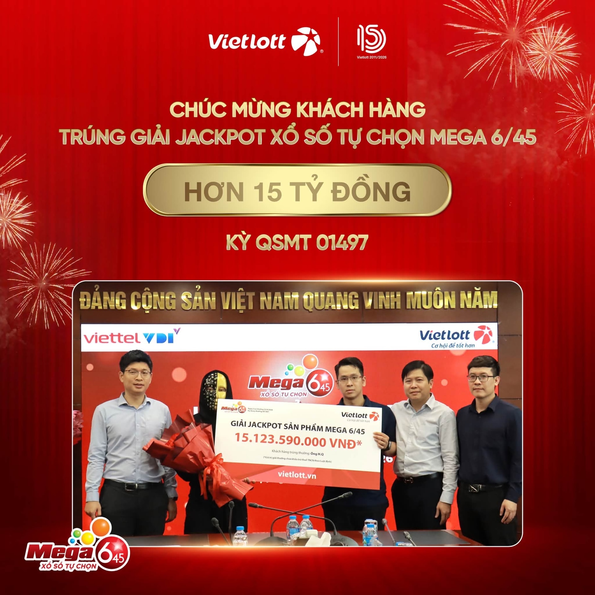 Anh Q. chia sẻ cách chọn số trúng giải Jackpot trị giá hơn 15 tỷ đồng của Vietlott - Ảnh 1.