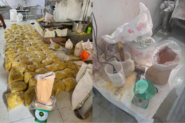 Đột kích, thu giữ khẩn cấp gần 700kg mì tươi, 10kg 'chất cấm', 27 can thủy tinh lỏng và nhiều công cụ, phương tiện