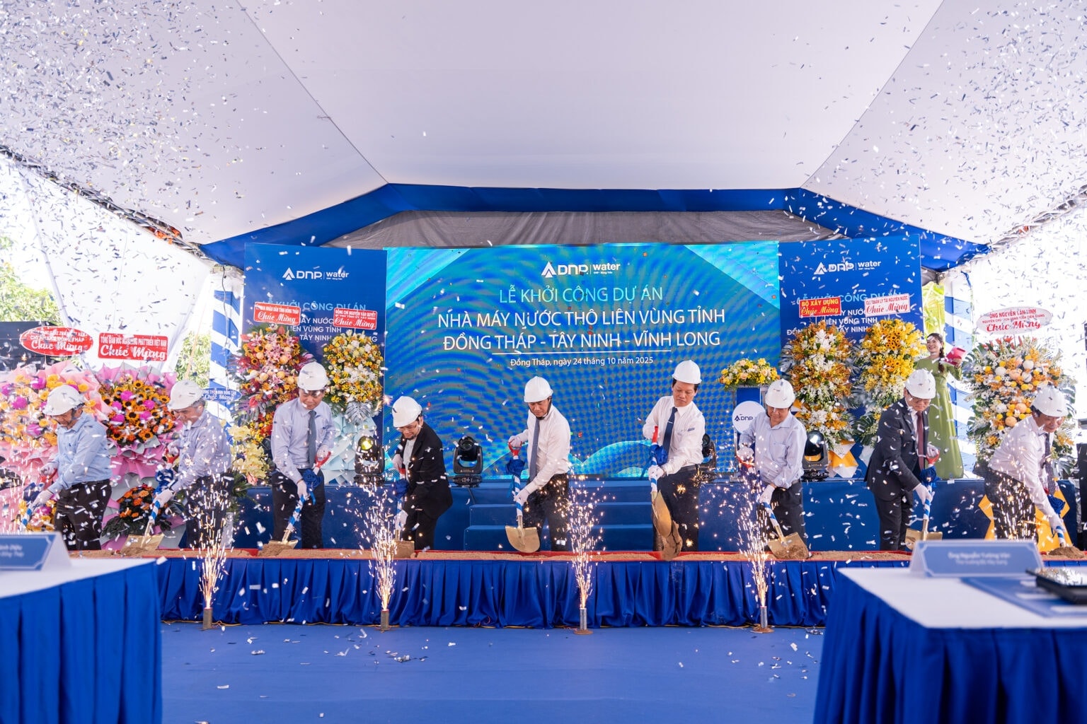 4.Dự án nhà máy nước thô liên vùng tại Đồng Tháp khởi công năm 2025, dự kiến sẽ hoàn thành giai đoạn 1 và đưa vào vận hành từ quý IV_2026