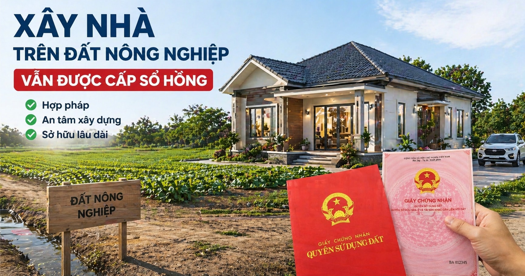 Từ nay, nhà xây trên đất nông nghiệp vẫn có thể được cấp sổ hồng: Điều kiện cụ thể thế nào, thủ tục ra sao?- Ảnh 1. Từ nay, nhà xây trên đất nông nghiệp vẫn có thể được cấp sổ hồng: Điều kiện cụ thể thế nào, thủ tục ra sao?- Ảnh 1.