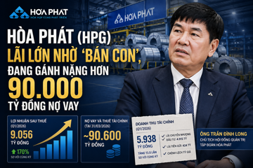 Hòa Phát (HPG) lãi lớn nhờ ‘bán con’, gánh hơn 90.000 tỷ đồng nợ vay