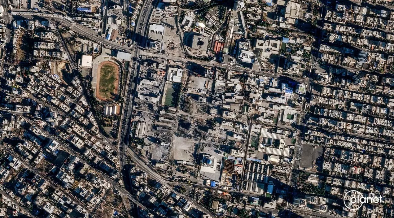 Ảnh vệ tinh của Planet Labs chụp khu vực có Bộ Tư lệnh thực thi pháp luật Iran tại thủ đô Tehran ngày 3/3. Mỹ chặn ảnh vệ tinh chiến sự Iran - Ảnh 1.
