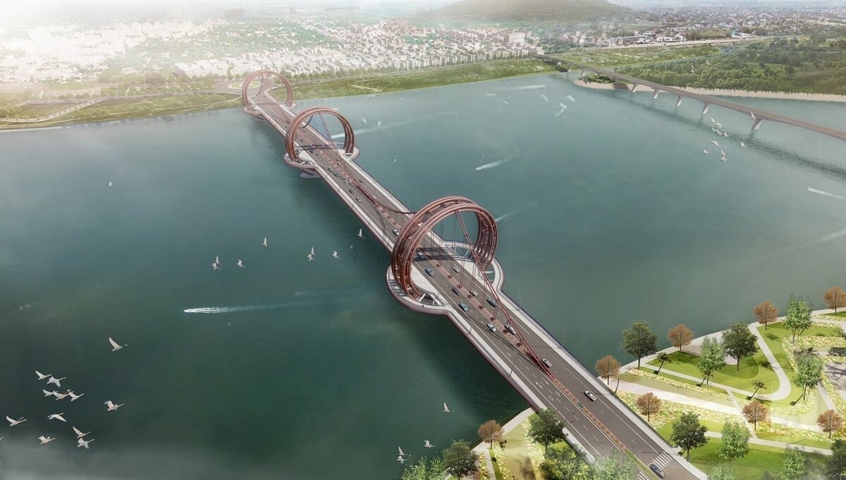 Việt Nam lần đầu tiên sở hữu cây cầu có kết cấu võng tự neo, là điểm nhấn kiến trúc tại khu kinh tế lâu đời bậc nhất cả nước- Ảnh 1. Việt Nam lần đầu tiên sở hữu cây cầu có kết cấu võng tự neo, là điểm nhấn kiến trúc tại khu kinh tế lâu đời bậc nhất cả nước- Ảnh 1.