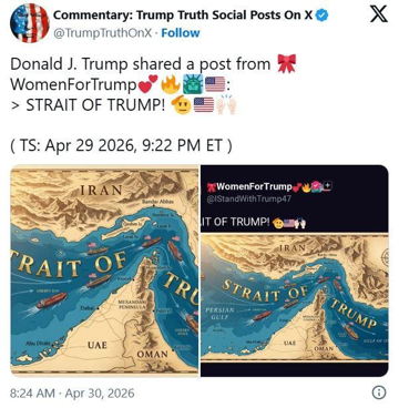Ông Trump đổi tên Hormuz thành 'Eo biển Trump', giá dầu tăng vọt lên đỉnh mới