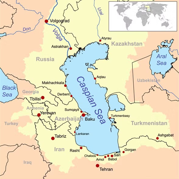 Nga và Iran đều giáp biển Caspi Vùng biển bị lãng quên giúp Iran chống chịu giữa vòng vây của Mỹ - Ảnh 1.